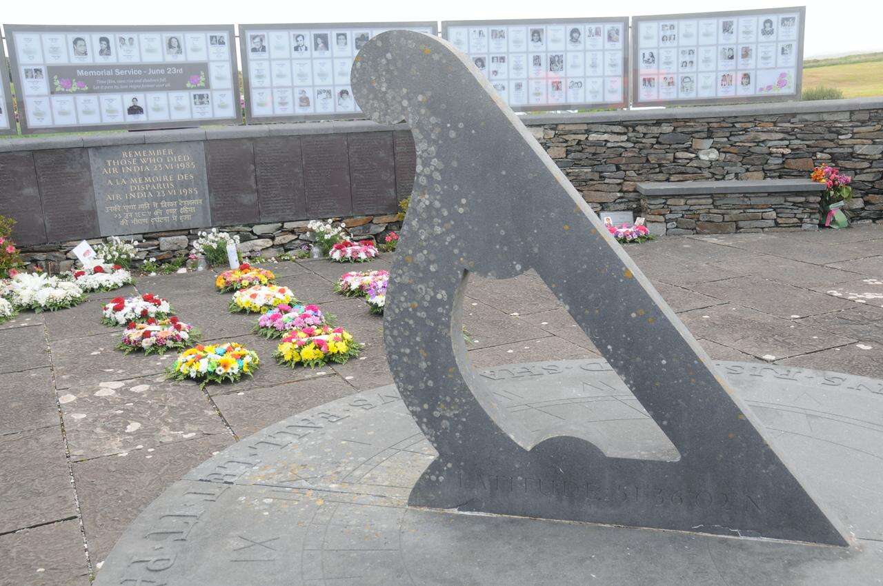 Wreaths placed in front of the Air India memorial, during the 40th Anniversary Commemorative Service, Ahakista, Ireland; June 23, 2025; photo donated by the Turlapati family