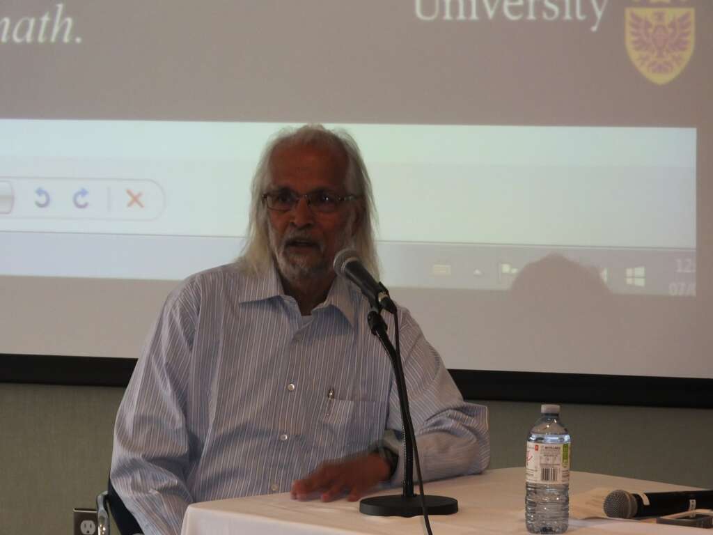 Dr. Anant Anantaraman speaks during History, Memory, Grief: A 30th Air India Anniversary Conference; McMaster University; May 6-7, 2016