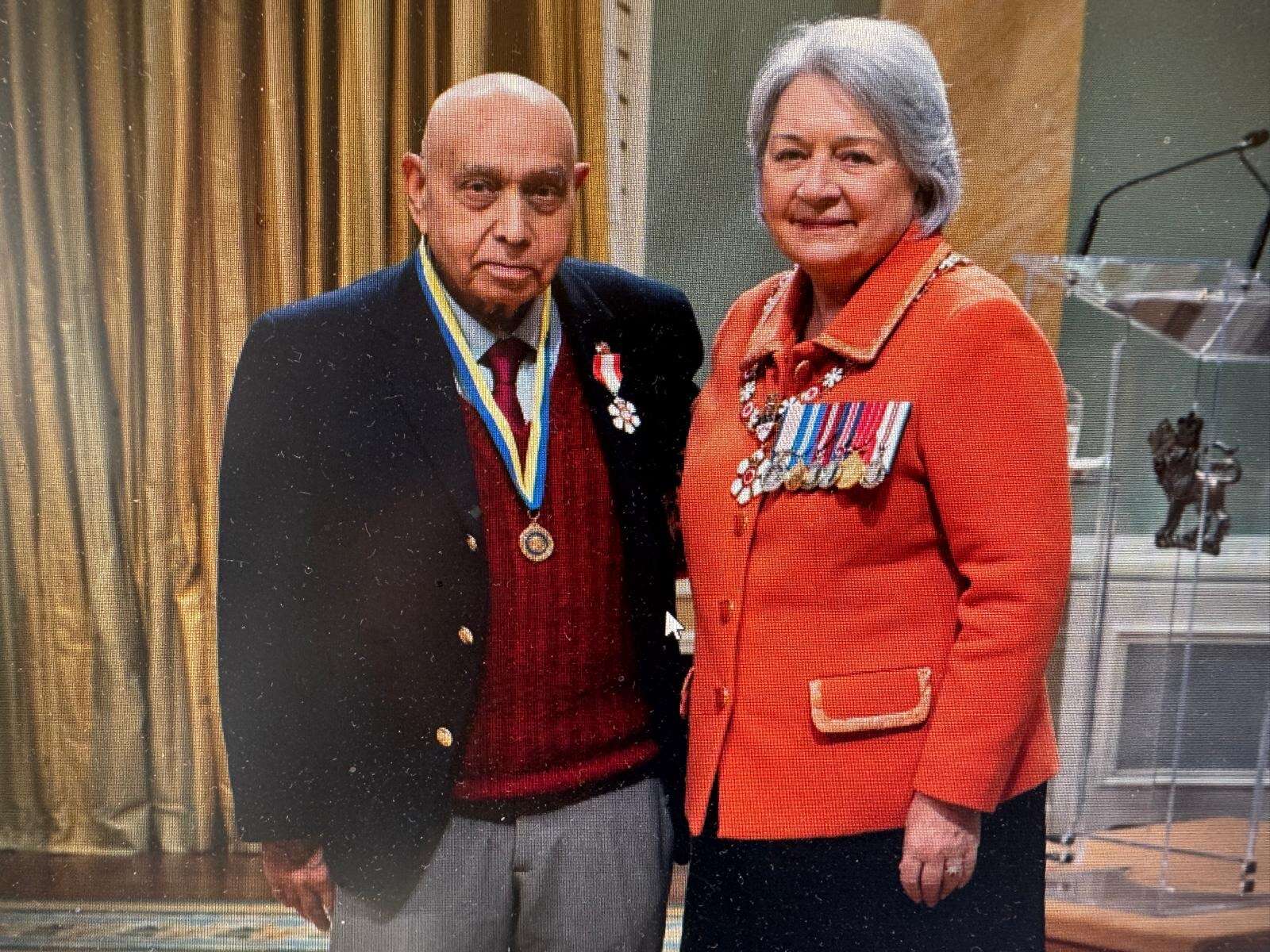 Dr. Mahesh Sharma being awarded the Order of Canada by Mary Simon, Governor General of Canada Ottawa, ON; March 19, 2026; photo by Dr. Mahesh Sharma