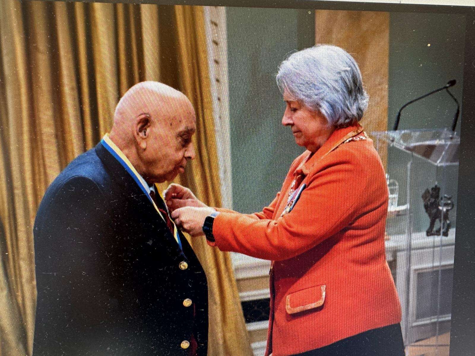 Dr. Mahesh Sharma being awarded the Order of Canada by Mary Simon, Governor General of Canada Ottawa, ON; March 19, 2026; photo by Dr. Mahesh Sharma